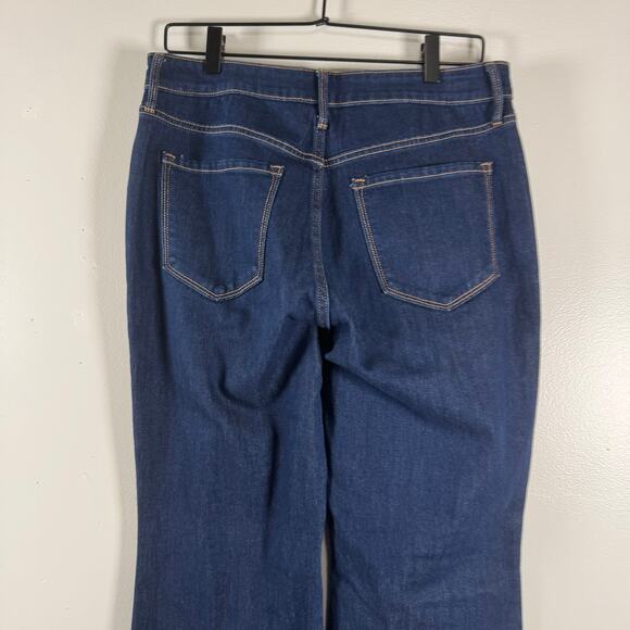 Old Navy Women's High Rise Wow Flare Jeans Dark Wash Cotton Blend Blue 10 - Picture 5 of 9